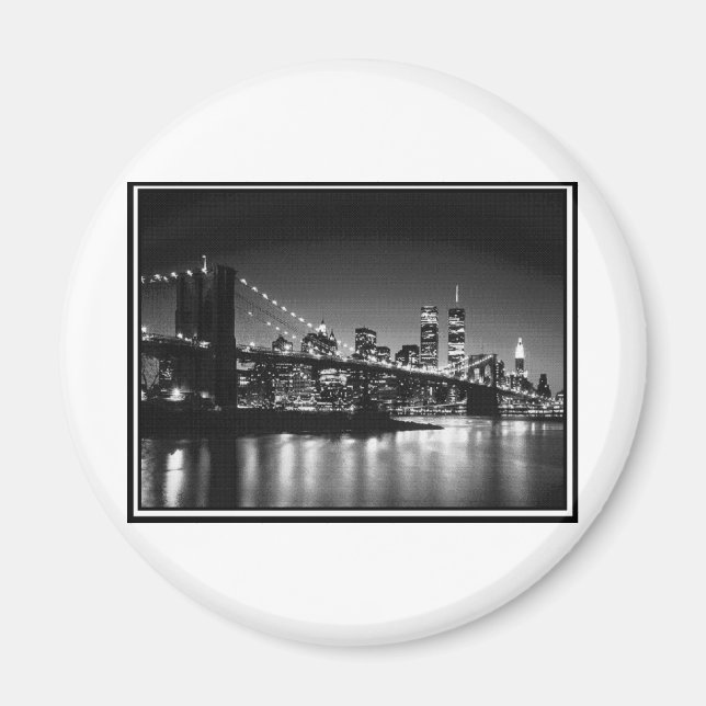 Imán NYC blanco y negro (Frente)