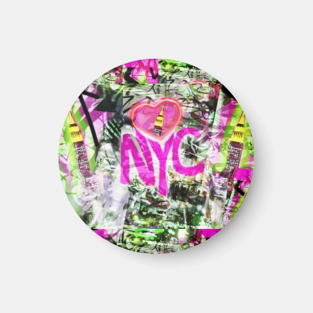 Imán NYC Graffiti City Neon Gift Coasters (Frente)