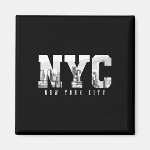 Imán Nyc Nueva York Ny Ciudad Skyline Usa América Vinta