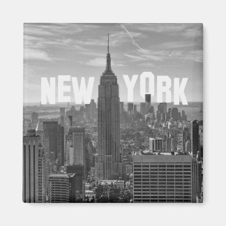 Imán NYC Skyline Empire State Building, WTC BW 2C