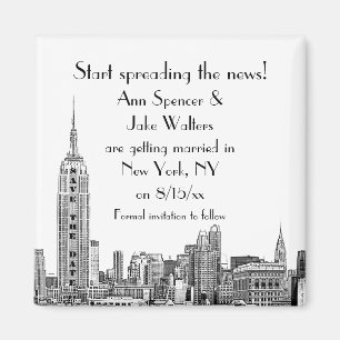 Imán NYC Skyline Grabado 01 Save the Date