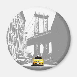 Imán Nyc Yellow Taxi Brooklyn Bridge Nueva York