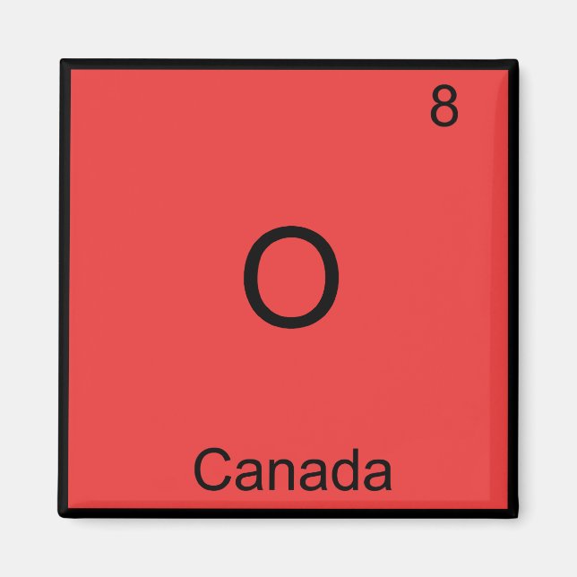 Imán O - Canadá Símbolo de Elemento de Química Divertid (Frente)