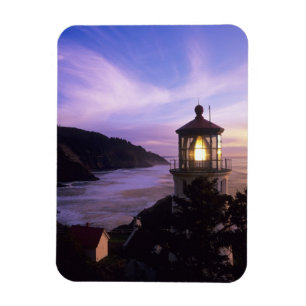 Imán O, costa de Oregón, faro de Heceta Head, en