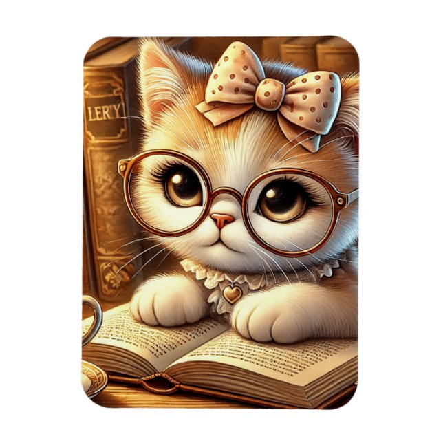 Imán "O Encanto Felino: Guardiões Ímã Flexível com Foto (Vertical)