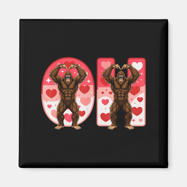 Imán O-h Couples Matching Funny Bigfoot In Midwestern V (Frente)