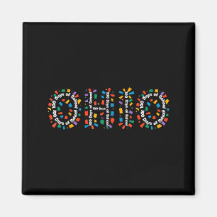 Imán O-h-i-o Divertido 100.º Día de la Escuela Ohio Med