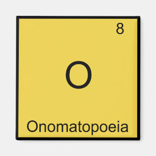 Imán O - Onomatopeya Símbolo de Elemento de Química Div