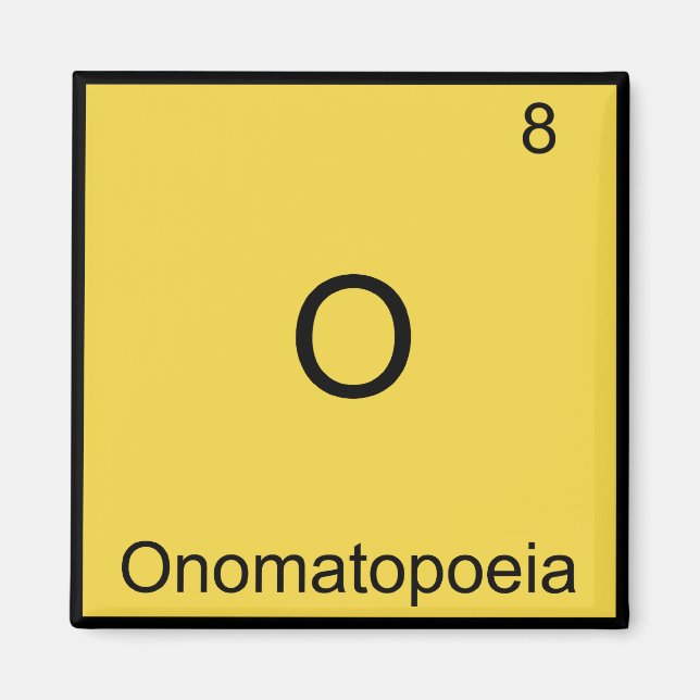 Imán O - Onomatopeya Símbolo de Elemento de Química Div (Frente)