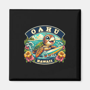 Imán Oahu Hawaiii Tortuga Marina Adorable Surfando