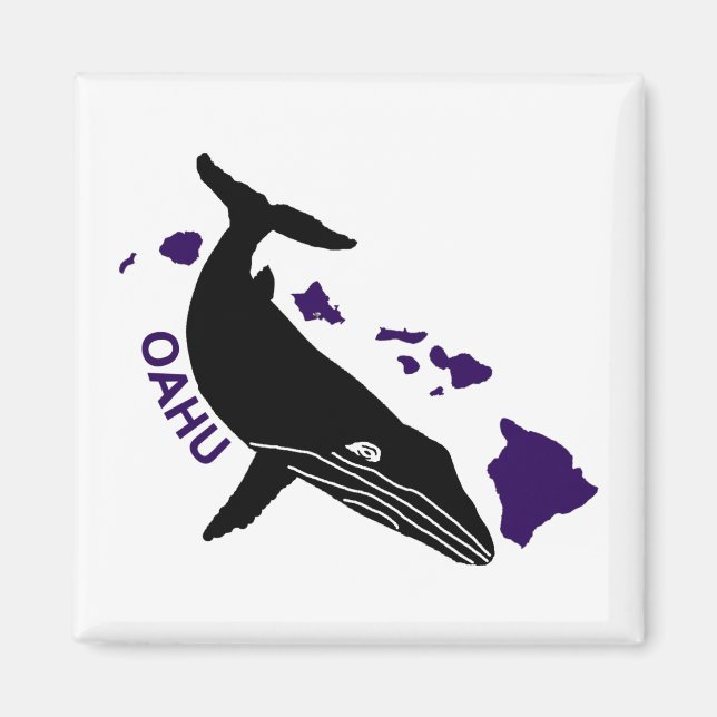 Imán Oahu - Humpback de las Islas Hawaii Púrpura (Frente)