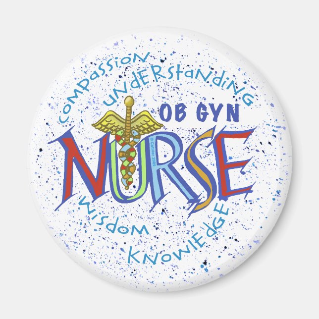 Imán Ob Gyn Nurse Motto custom name (Frente)