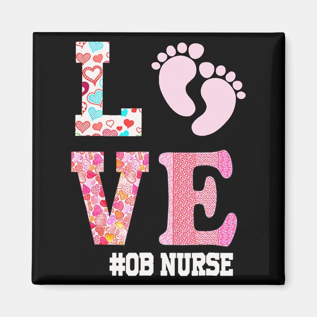 Imán Ob Nurse Valentines Day Delivery Labor Nursing 1  (Frente)