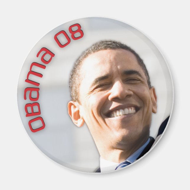 Imán OBAMA 2008 Fotografía Magnet 89414 (Frente)