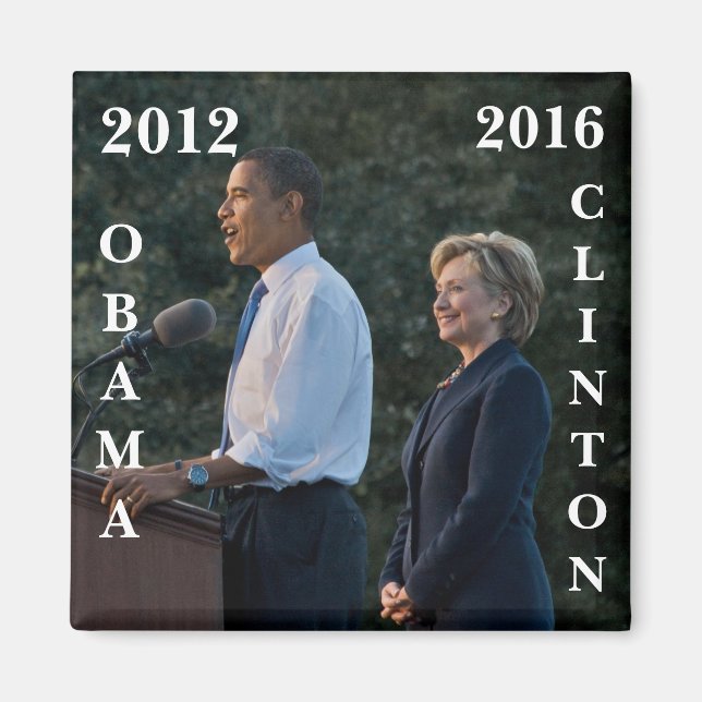 Imán Obama 2012 y Clinton 2016 (Frente)