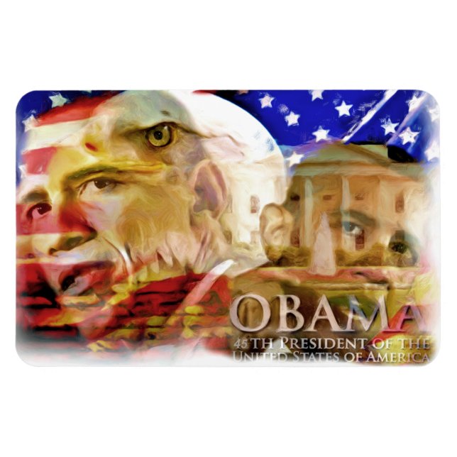 Imán Obama,44-45th President_ PrePremium Flexi Magnet (Horizontal)