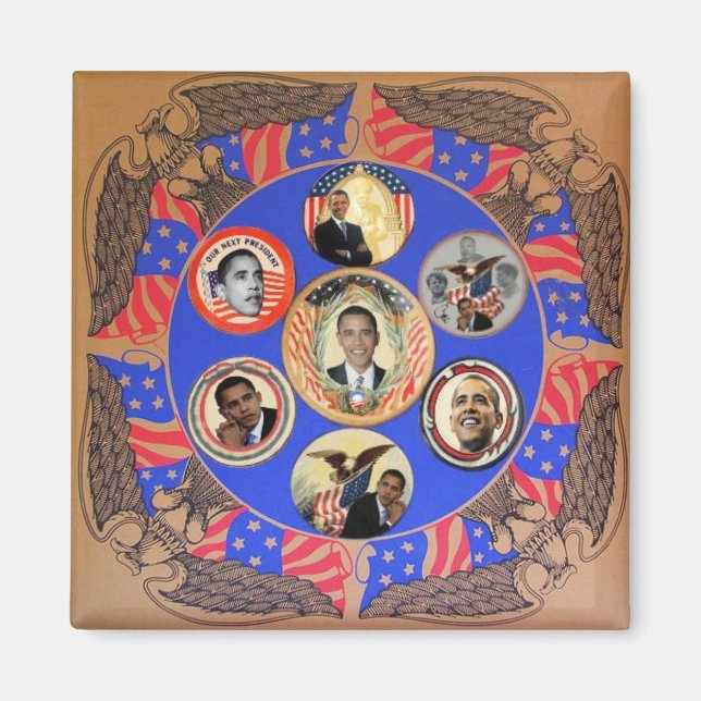 Imán Obama Kaleidoscope Magnet (Frente)