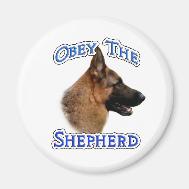 Imán Obedece al Pastor Alemán - Magnet (Frente)