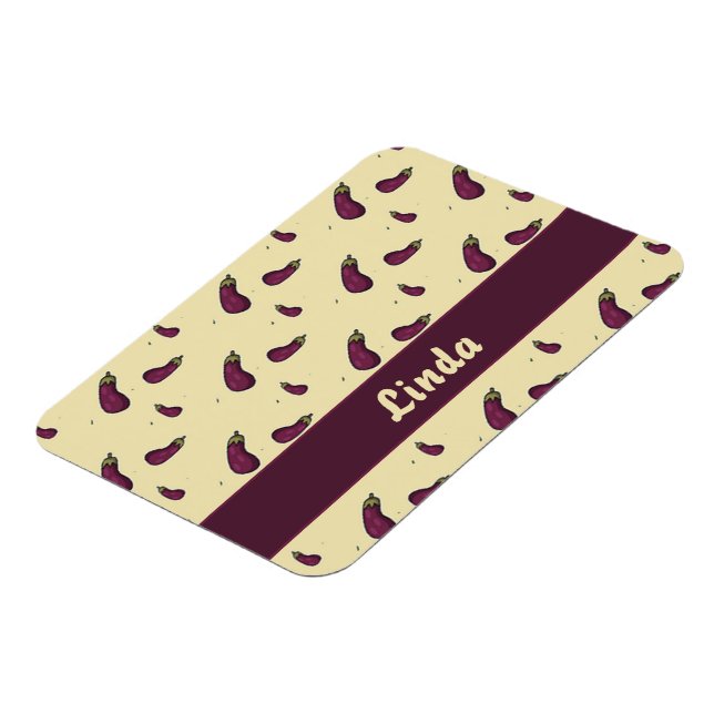 Imán Oberenjenas moradas en amarillo (Lado Izquierdo)