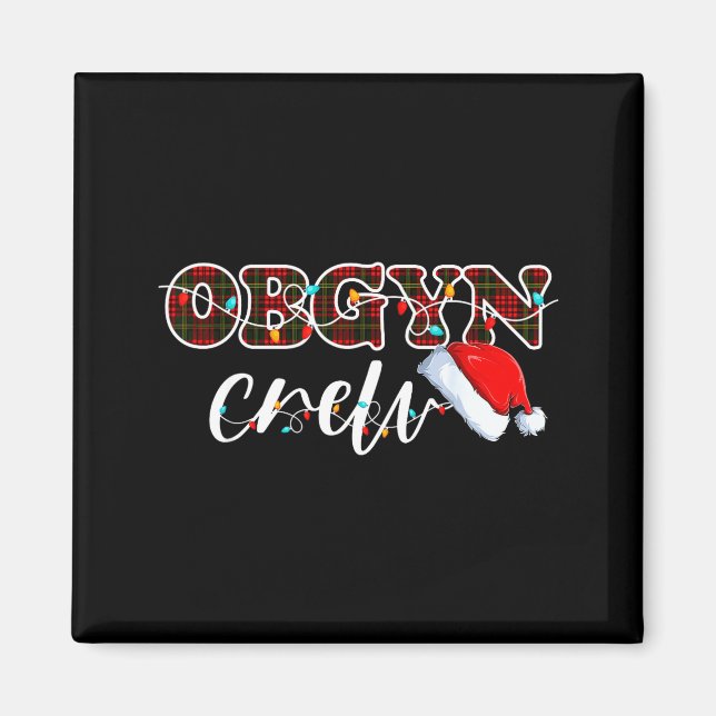 Imán Obgyn Crew Christmas Lights Santa Hat  (Frente)