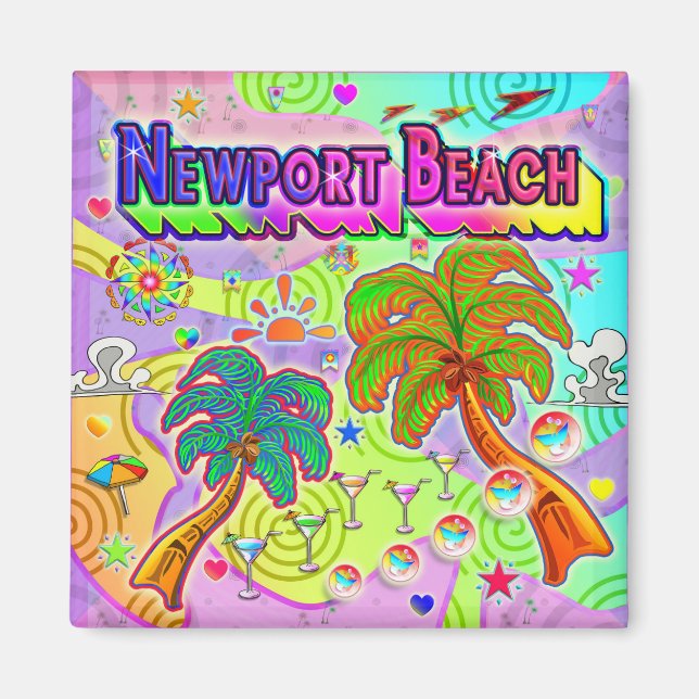 imán objetivo de vacaciones de Newport Beach (Frente)