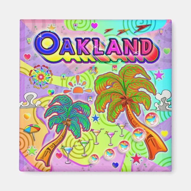 Imán objetivo de vacaciones en Oakland (Frente)