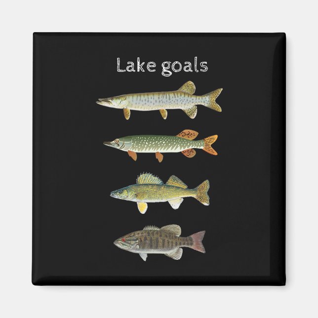 Imán Objetivos del lago de pesca Musky Pike Walleye Boc (Frente)