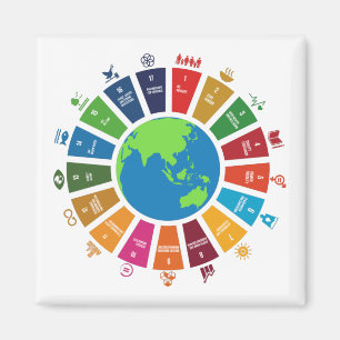 Imán Objetivos mundiales ODS 2030 de las Naciones Unida