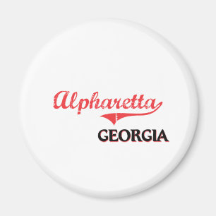 Imán Obra clásica de la ciudad de Alpharetta Georgia