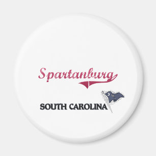 Imán Obra clásica de la ciudad de Spartanburg Carolina