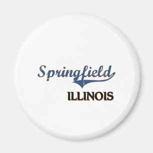 Imán Obra clásica de la ciudad de Springfield Illinois
