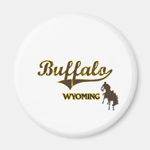 Imán Obra clásica de la ciudad de Wyoming del búfalo