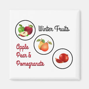 Imán Obra de Apple, Pear y Pomegranate
