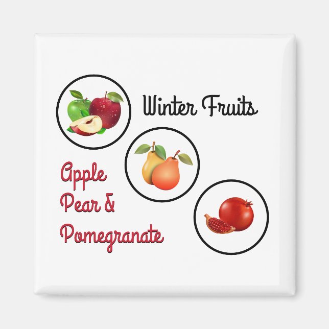Imán Obra de Apple, Pear y Pomegranate (Frente)
