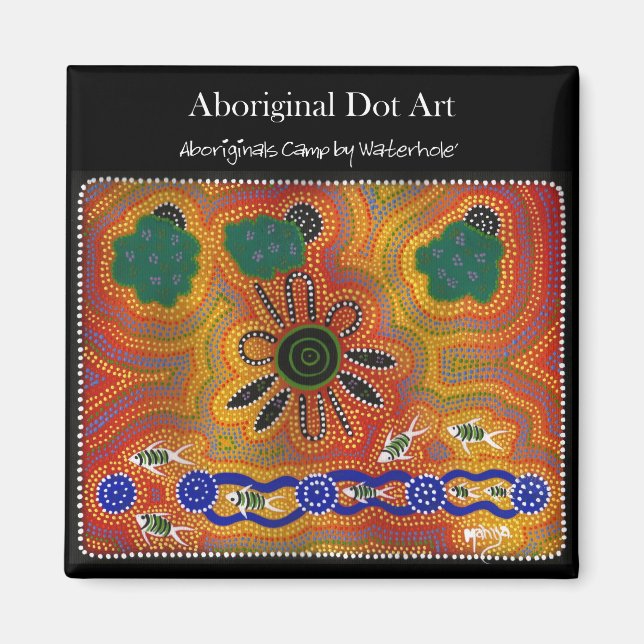 Imán Obra de arte aborigen (Frente)