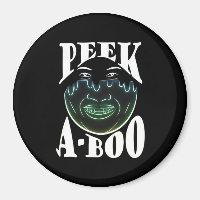 Imán Obra de arte de color neón - Peekabo (Frente)