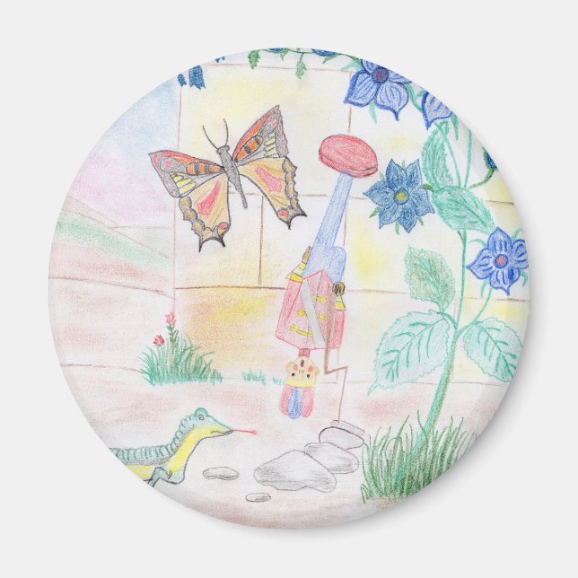 Imán Obra de arte de niños personalizados, juguete de d (Frente)