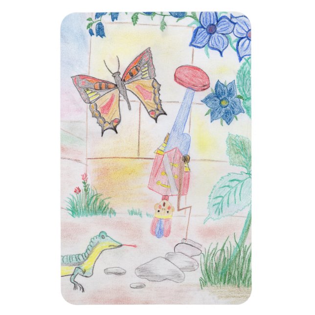 Imán Obra de arte de niños personalizados, juguete de d (Vertical)