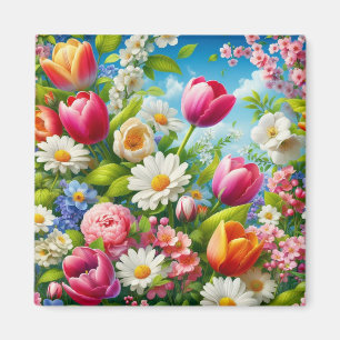 Imán Obra de arte floral/primavera