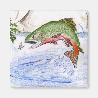 Imán Obra de arte ganadora para niños: trucha de brook