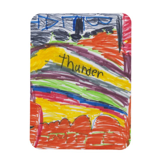 Imán Obra de arte infantil de estilo agudo o foto (Vertical)