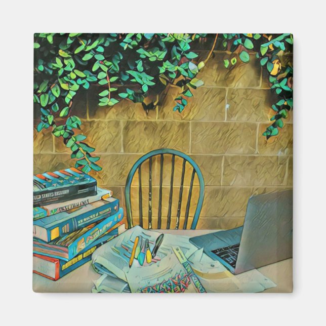 Imán Obra de lectura vintage (Frente)