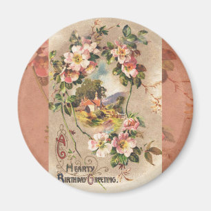Imán Obra de Vintage Happy Birday Card