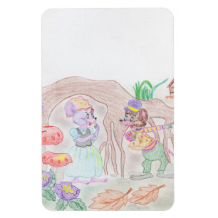 Imán Obras de arte de niños personalizados, dos ratones