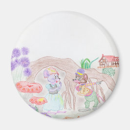 Imán Obras de arte de niños personalizados, dos ratones