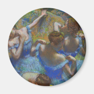 Imán Obras maestras de arte fino Pastel Bailarinas Azul