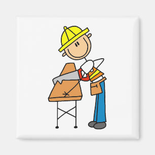 Imán Obrero de la Construcción Sierrando Tabla