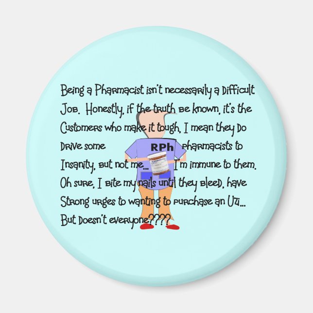 Imán Obsequios farmacéuticos "Brink of Insanity" (Frente)