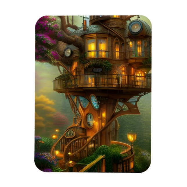 Imán Observatorio Steampunk Treehouse (Vertical)