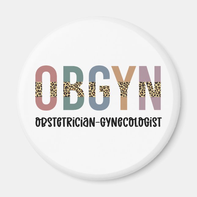 Imán Obstetricista ginecólogo obstetra impresión de leo (Frente)